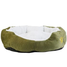 Pet Dog Bed Soft Warm Fleece Puppy Cat Bed Dog Cozy Nest Sofa Bed Cushion For S/M Dog (Grey 9M: Green)