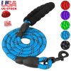 5FT Dog Leash Dog Training Walking Lead w/ Foam Handle Highly Reflective Treads Strong Nylon Dog Rope For Small Medium Dogs