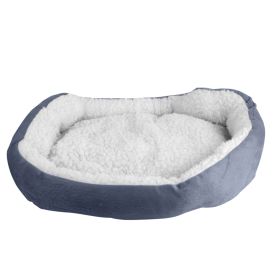 Pet Dog Bed Soft Warm Fleece Puppy Cat Bed Dog Cozy Nest Sofa Bed Cushion For S/M Dog (Grey 9M: Grey)