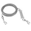 29.5FT Dog Tie Out Cable Long Dog Leash Chew Proof Lead Dog Chain with Durable Spring 360° Rotatable Clips PVC Case for Outside Yard Caming
